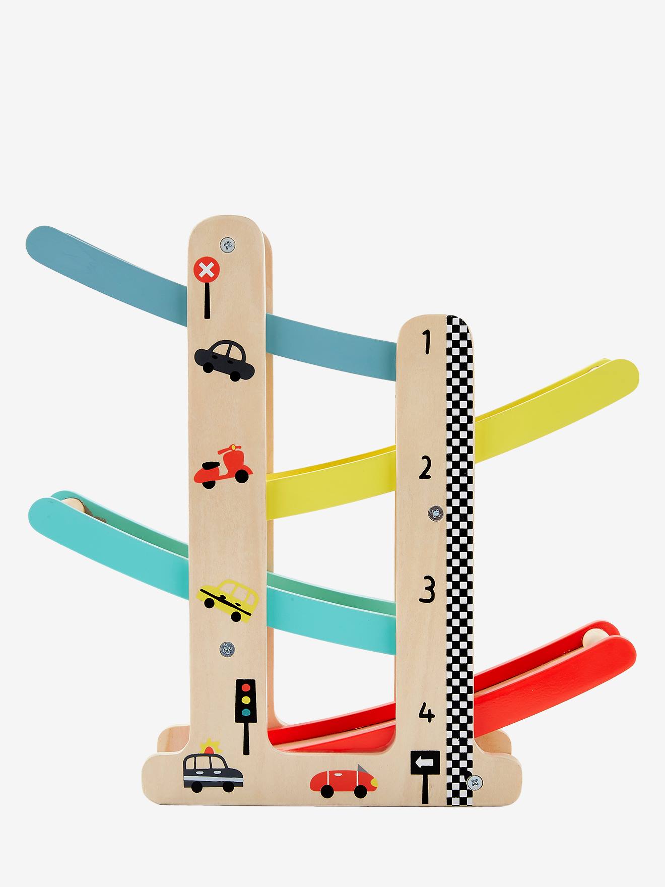Toboggan à voitures en bois FSC® multicolore