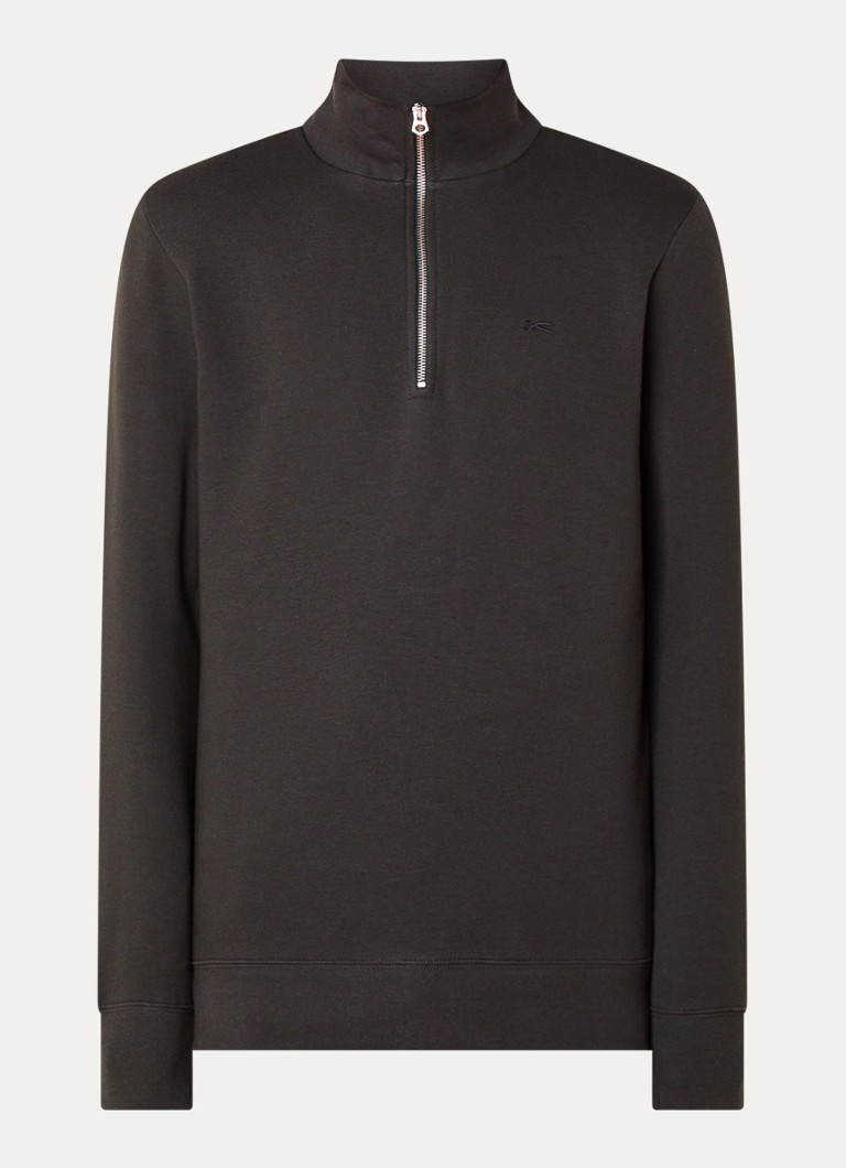 Denham Scissor sweater with half zip and logo