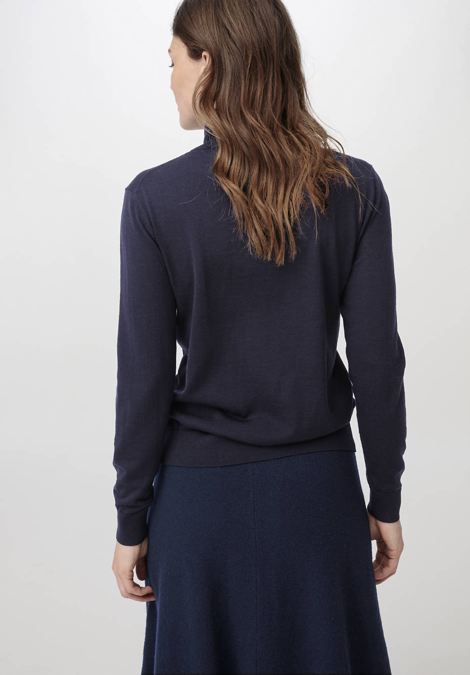 Rollkragenpullover aus reiner Bio-Merinowolle