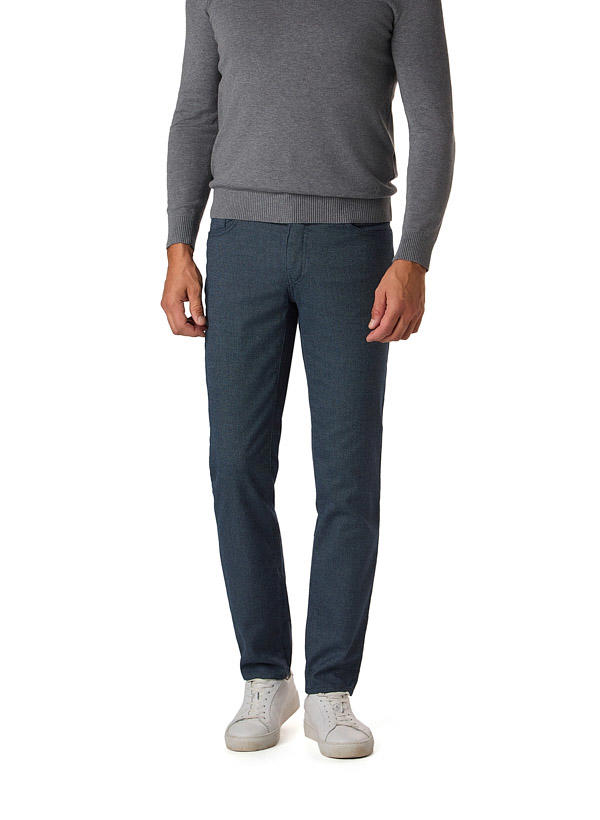 Brax, Hose Cadiz, Regular Fit, Baumwolle, dunkelblau meliert