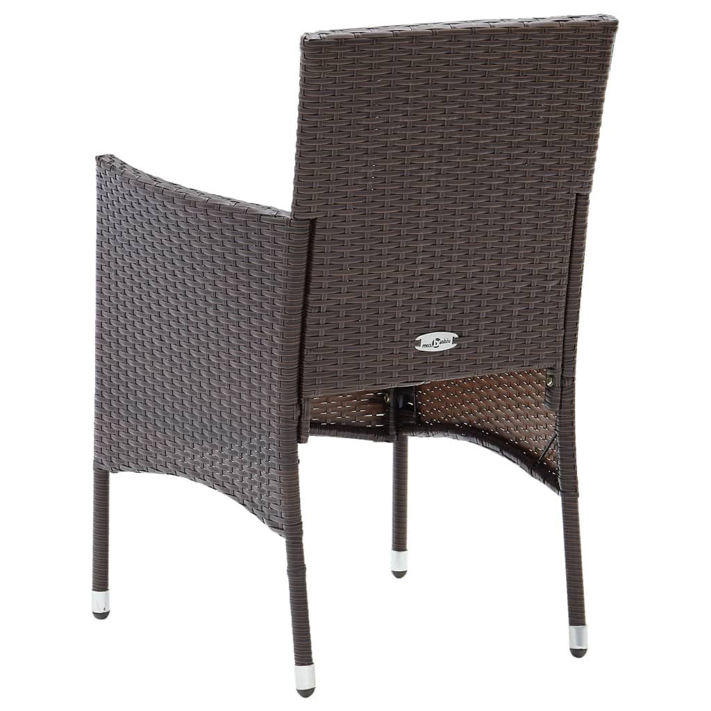 vidaXL Gartenstuhl Garten-Essstühle 2 Stk. Poly Rattan Braun (2 St)