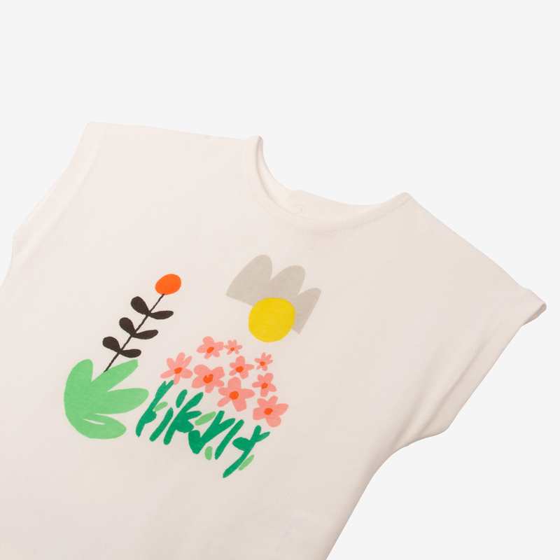 T-shirt bébé fille dessin fleurs beige Catimini