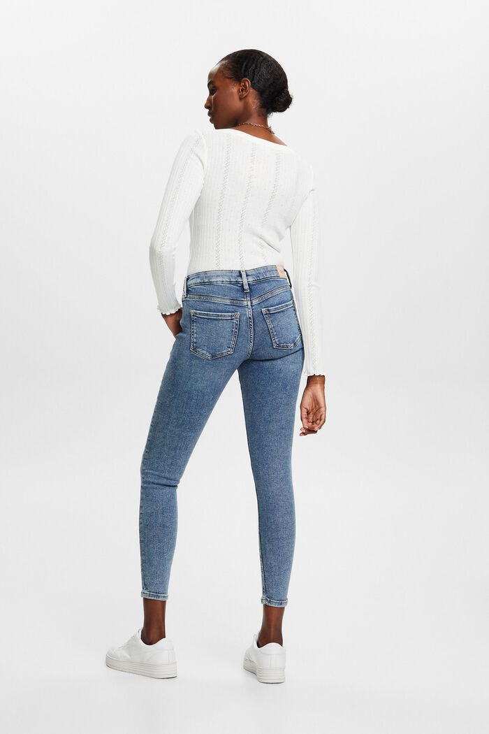 Recycelt: Skinny Stretchjeans mit mittelhohem Bund