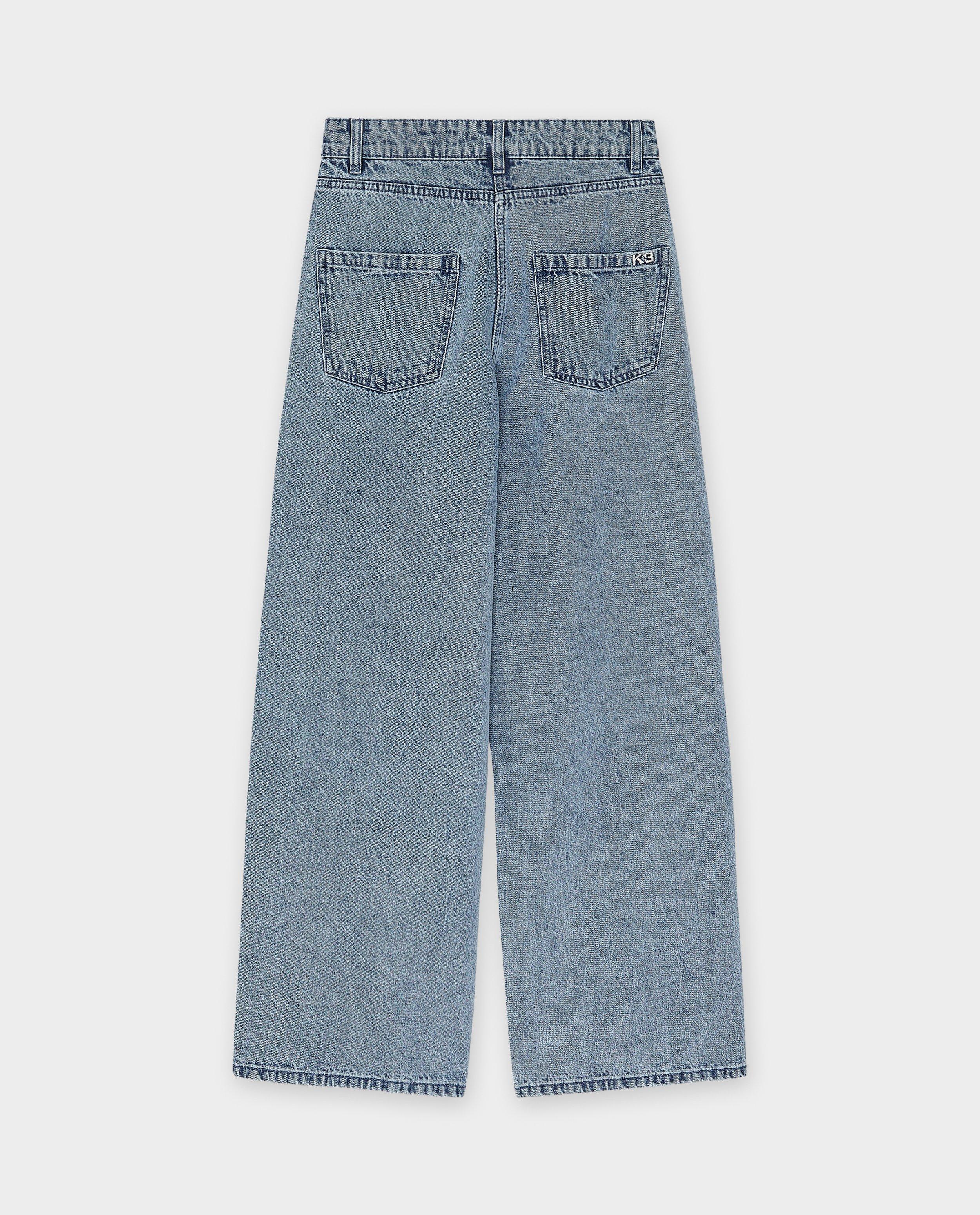 K3 farmernadrág fémes szívekkel, egyenes szabású, XS-XL kék