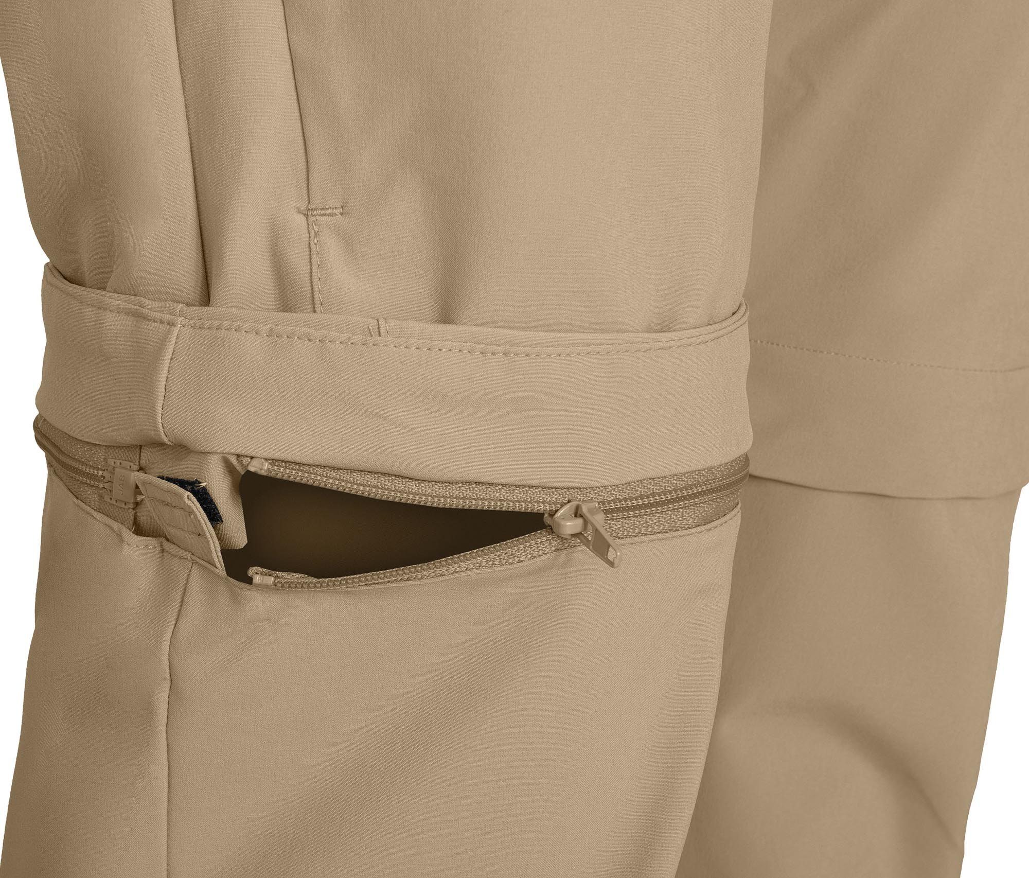 Bergson Zip-off-Hose AALBORG Vario Zipp-Off (slim) Damen Wanderhose, recycelt, elastisch, sportlich, Normalgrößen, beige