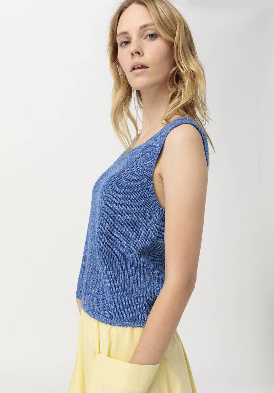 Pullover aus Bio-Baumwolle mit Leinen