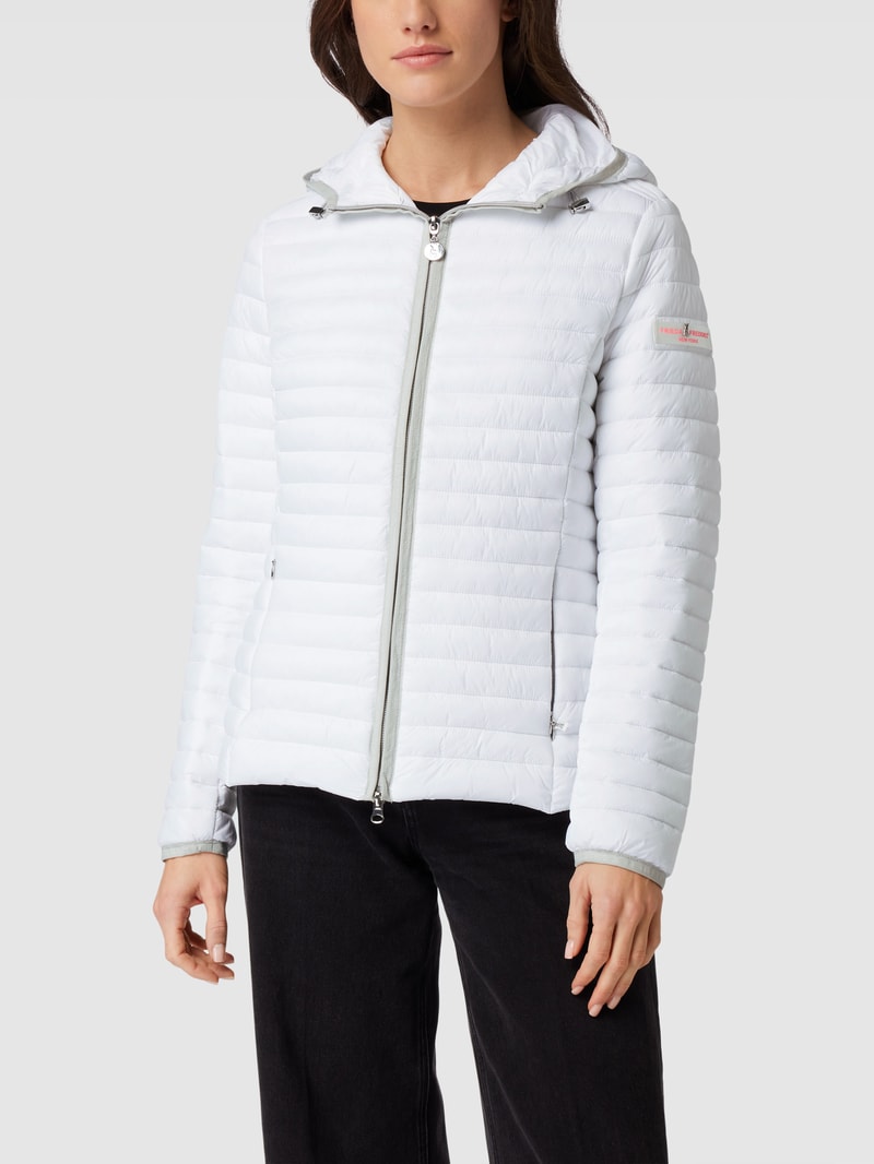 Steppjacke mit Label-Details in weiß