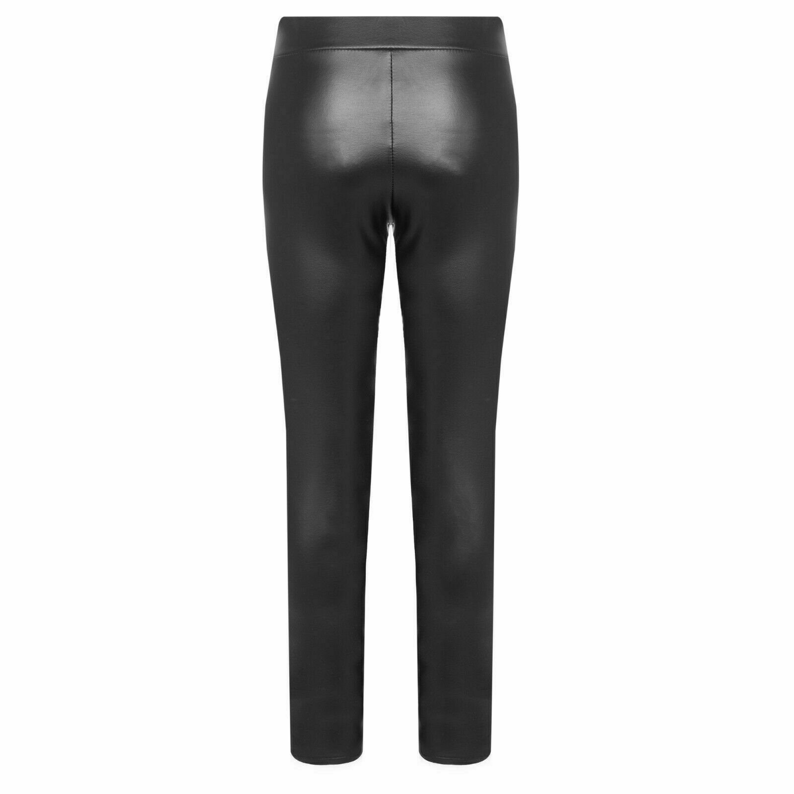 Kendindza Collection Highwaist Leggings Kunstleder Leggings Leggins Hose Leder Optik Hohe Taille High-Waist matt