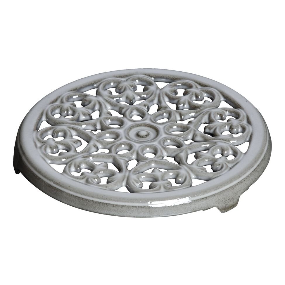 Topfuntersetzer Lilie 23 cm, rund, Gusseisen