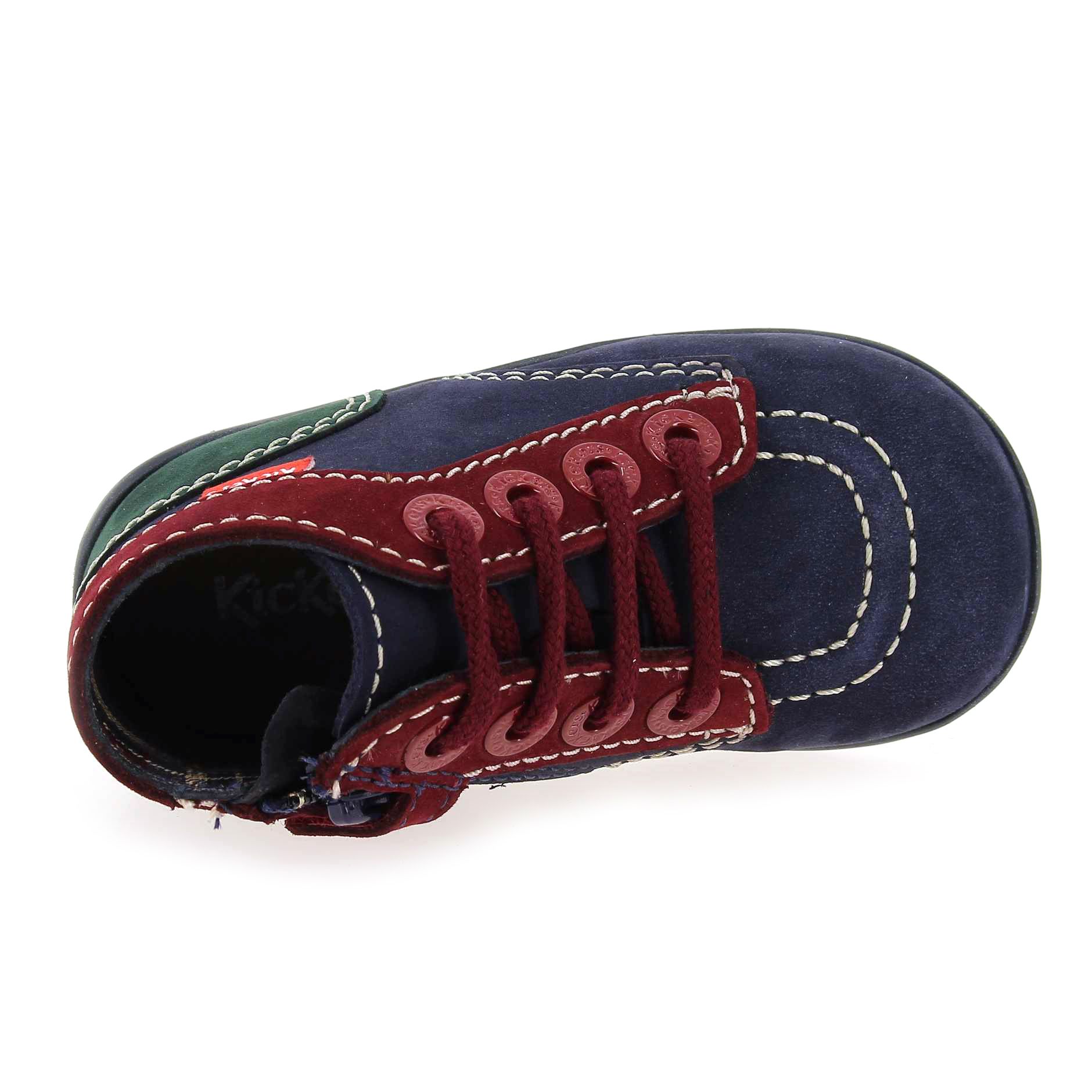 Kickers  BONZIP-2 TRICOLOR - Marine Rouge