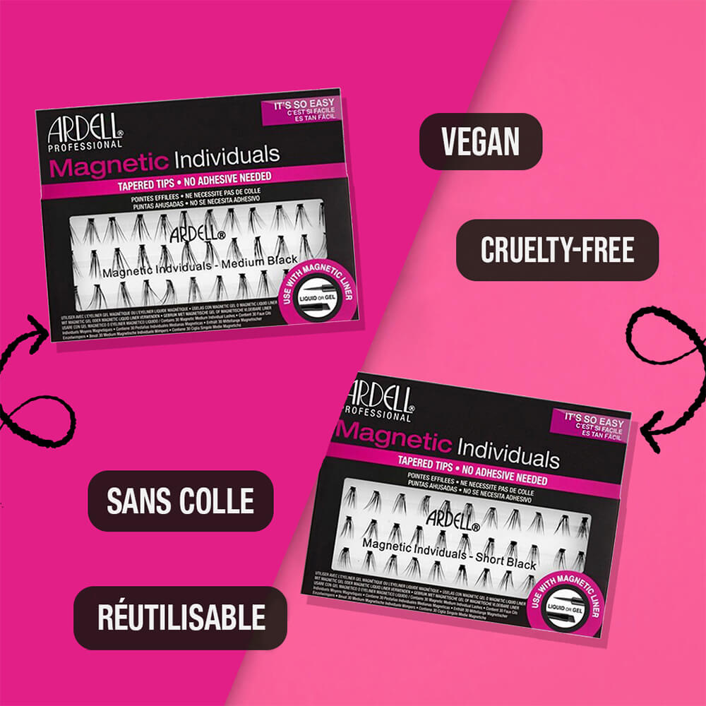 Ardell Faux Cils Magnétiques Touffes Individuals Medium Faux-Cils en Touffes Magnétiques avec aimants invisibles