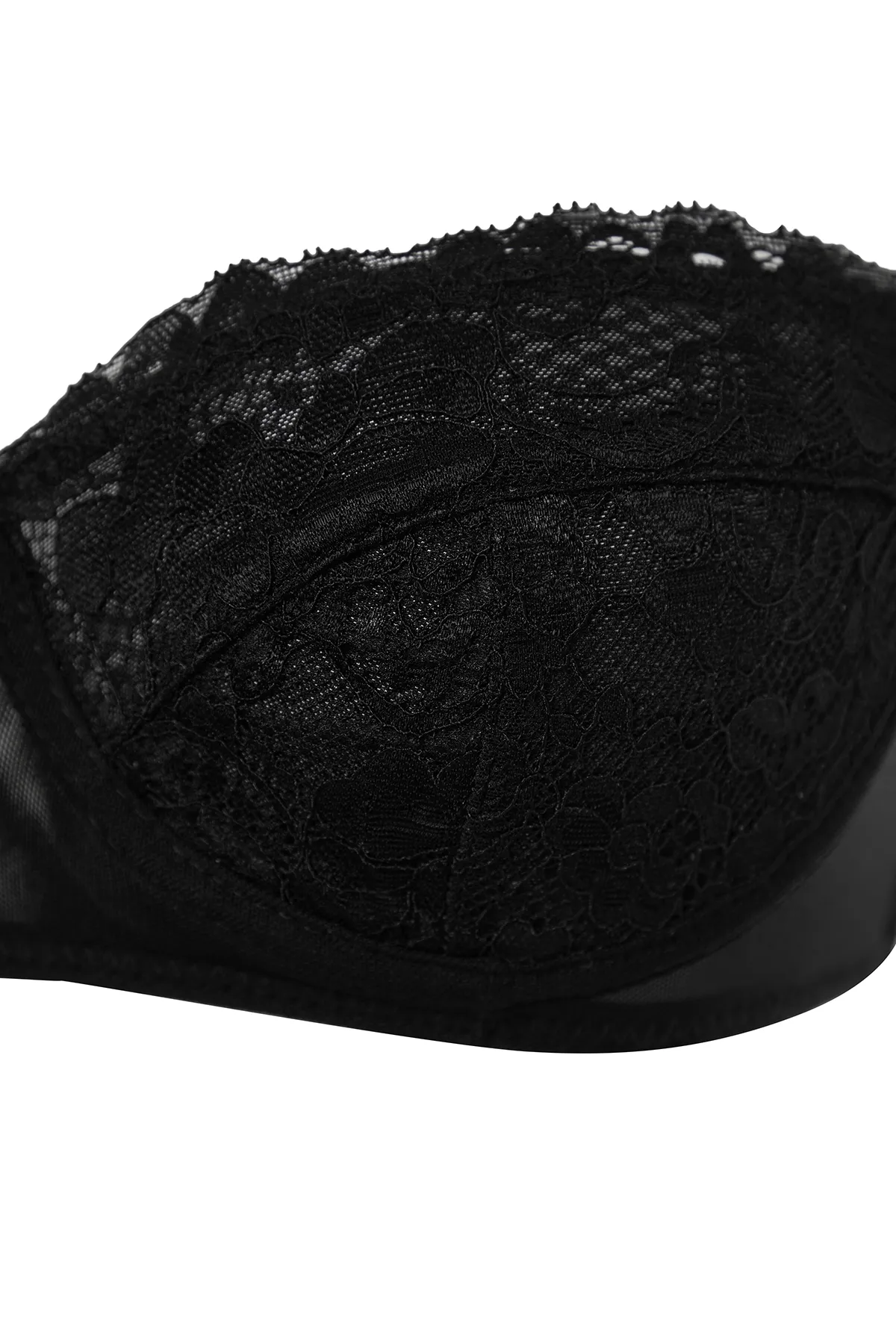Trendyol Collection  Schwarzer trägerloser Strick-BH mit Spitzenträgern THMSS24SU00007