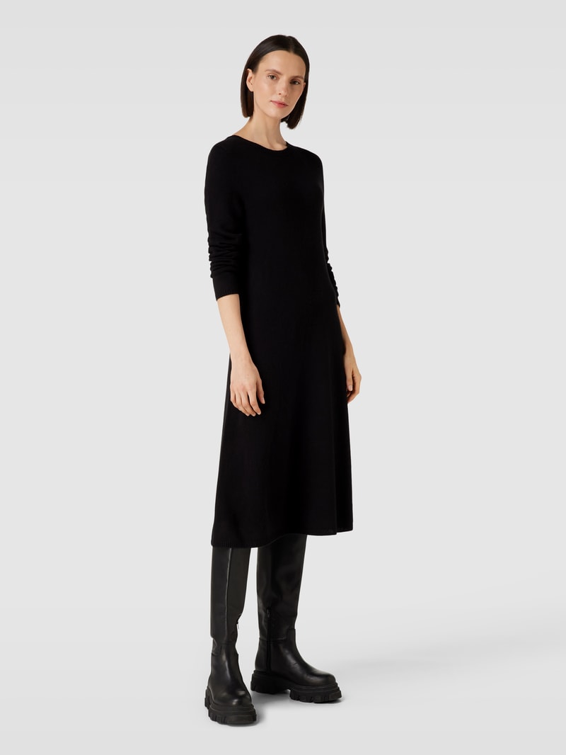 Strickkleid mit Rundhalsausschnitt in schwarz