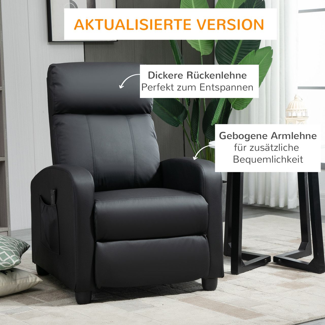 HOMCOM Massagesessel Relaxsessel Massagesofa mit Rückenlehne 2 Punkt Massage