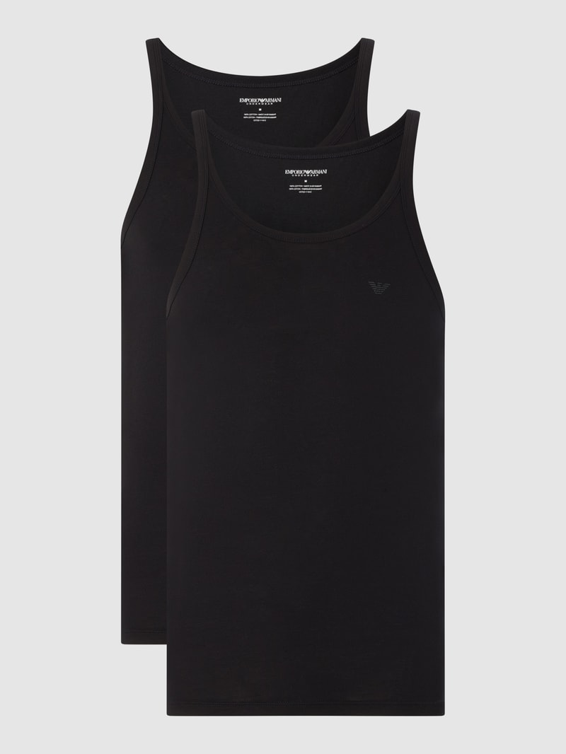 Tanktop aus Baumwolle im 2er-Pack in schwarz