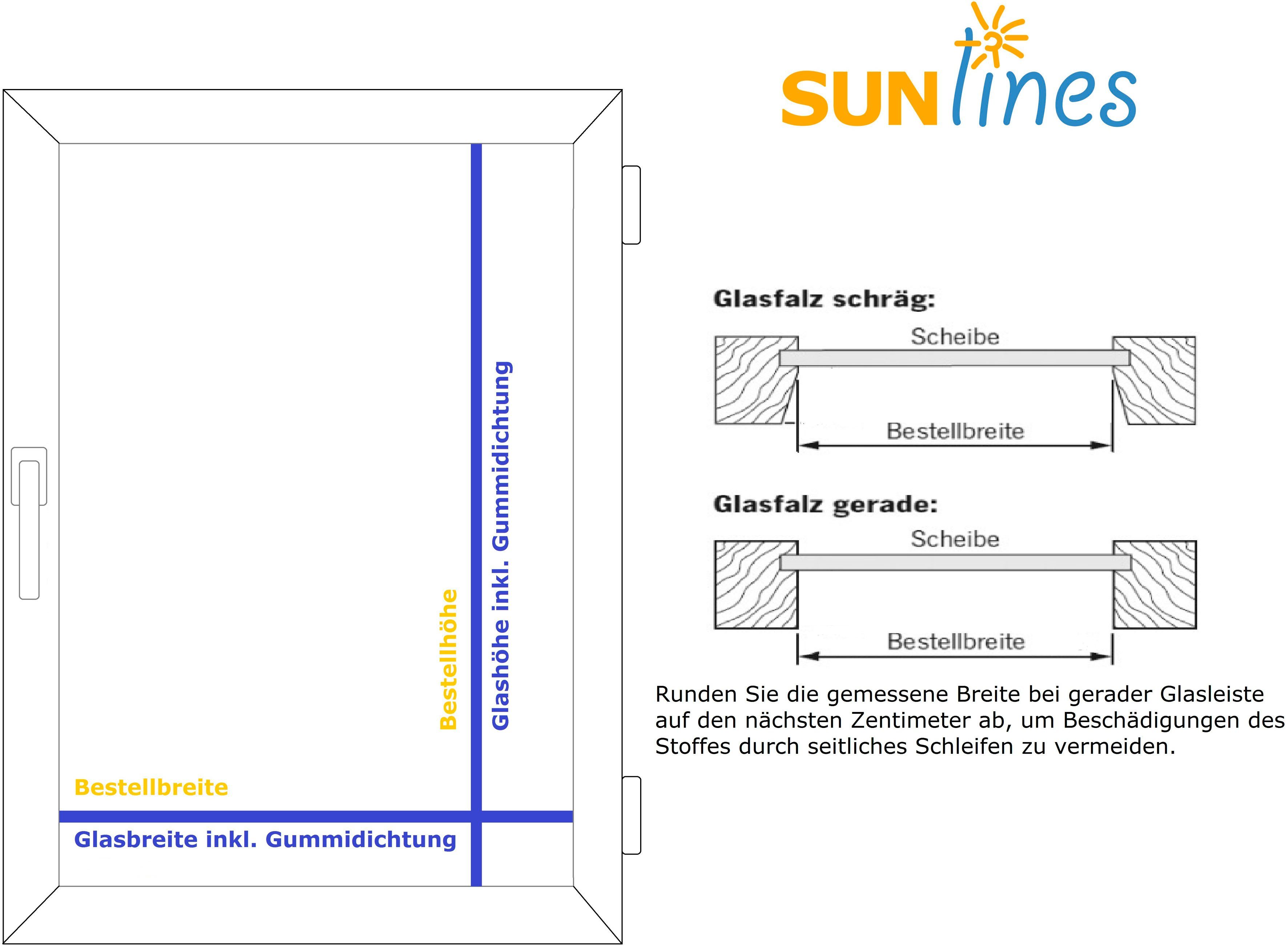 Klebe-Plissee One Size Style Plain, sunlines, blickdicht, ohne Bohren, verspannt, Haftfix, Höhe 190cm