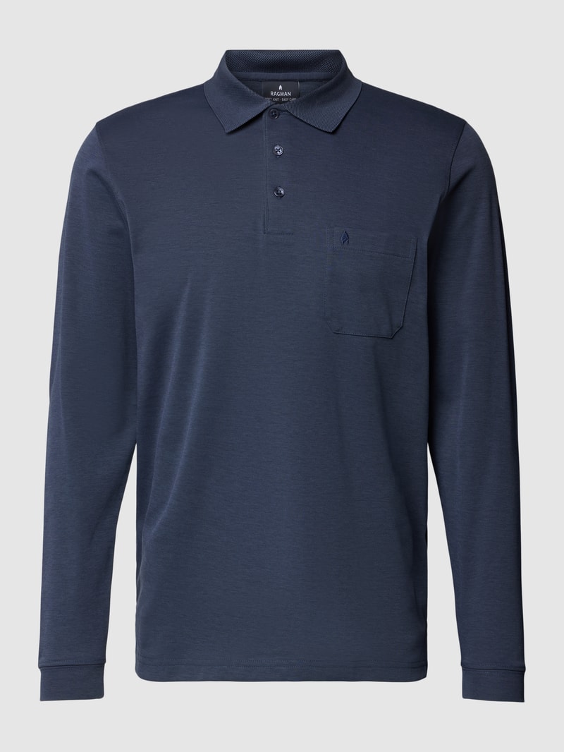 Poloshirt im langärmeligen Design in jeans