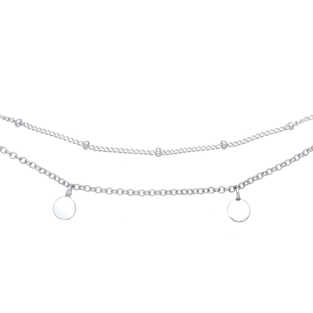 Elli Elli Collier Femme Choker Boule Couches Look Plaquette en Argent Sterling 925 collier