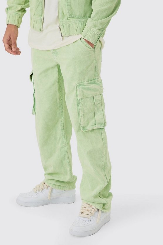 Lockere Cargo Cord-Hose in Salbei
