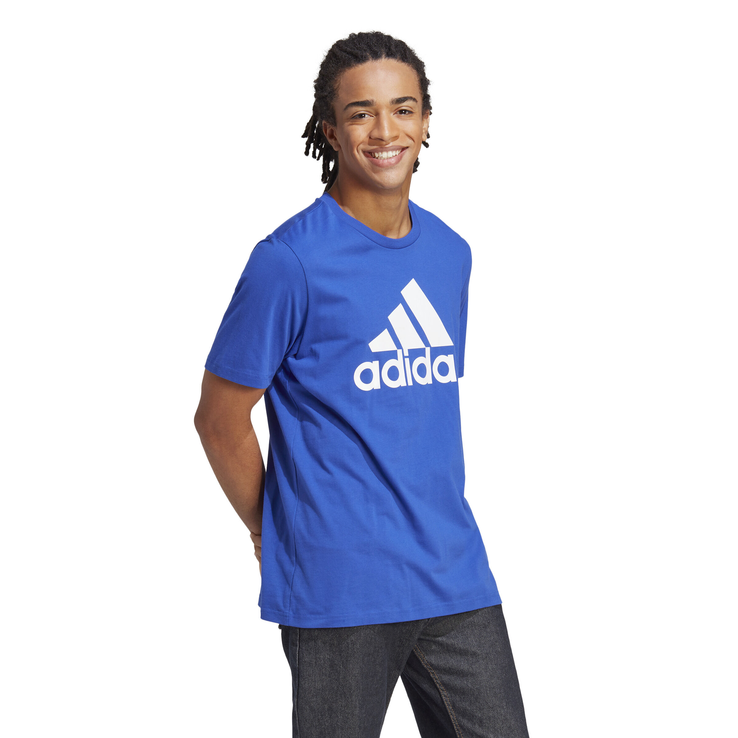 Big Logo Single Jersey T-Shirt Herren - Blau, Weiß
