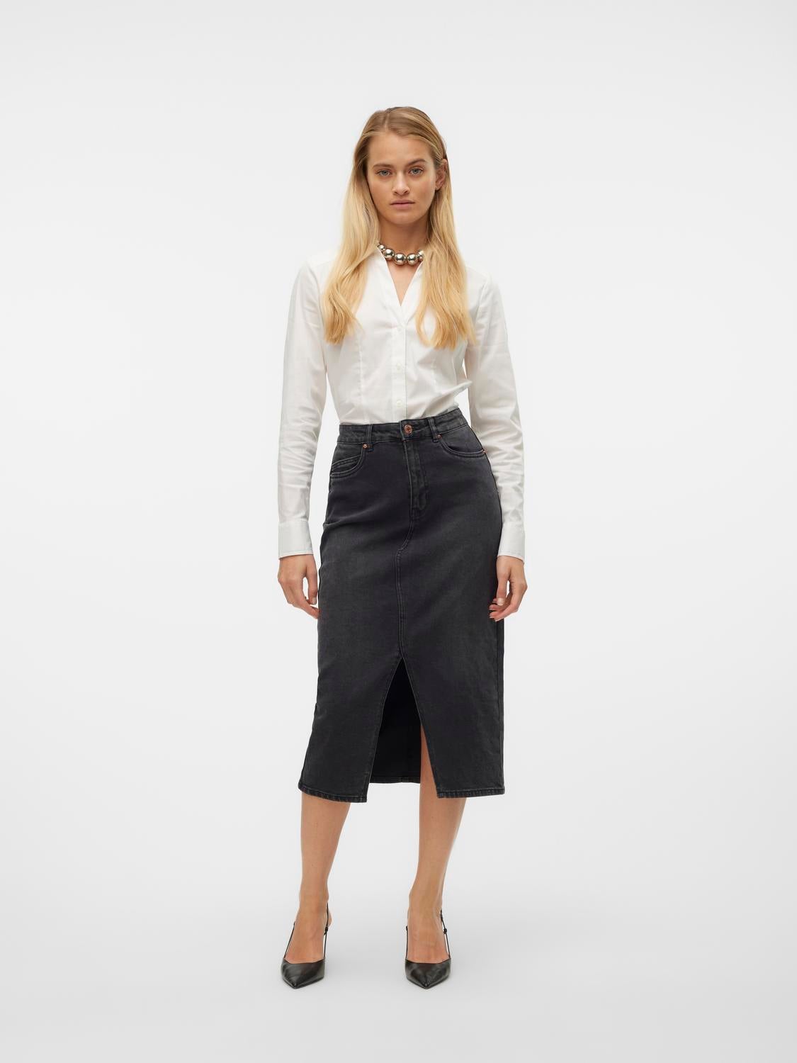 VMVERI Hohe Taille Langer Rock