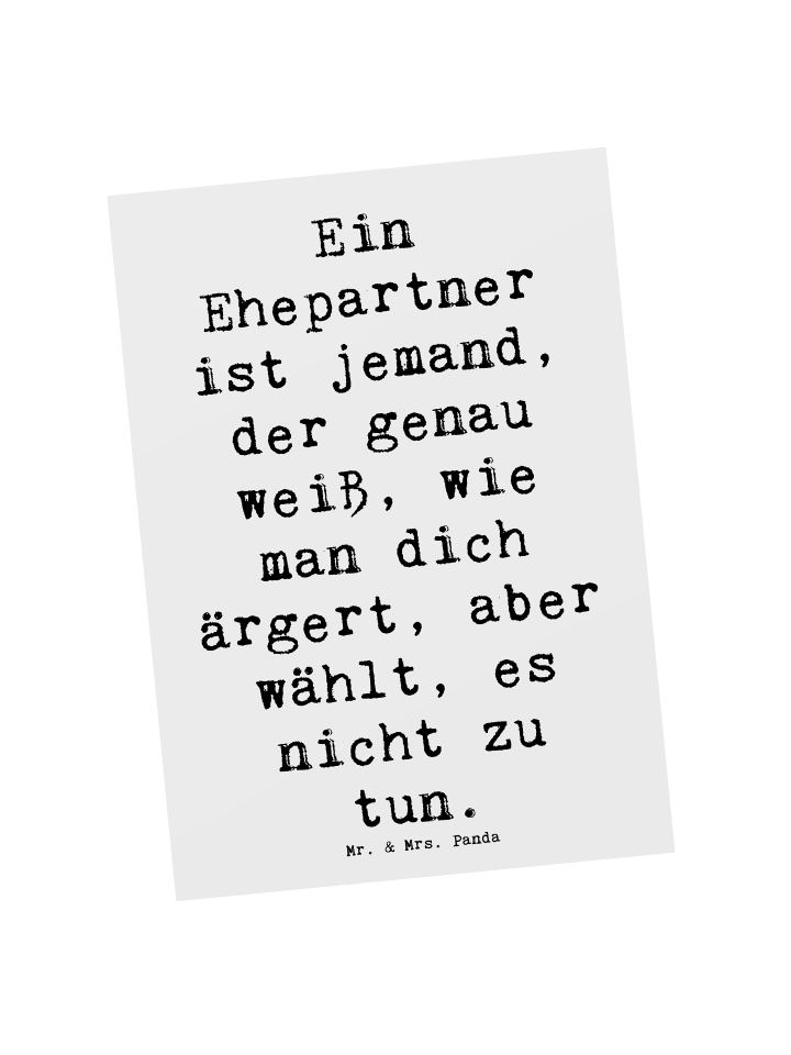Mr. & Mrs. Panda Postkarte Ehepartner Liebe mit Spruch in Weiß günstig kaufen onesize