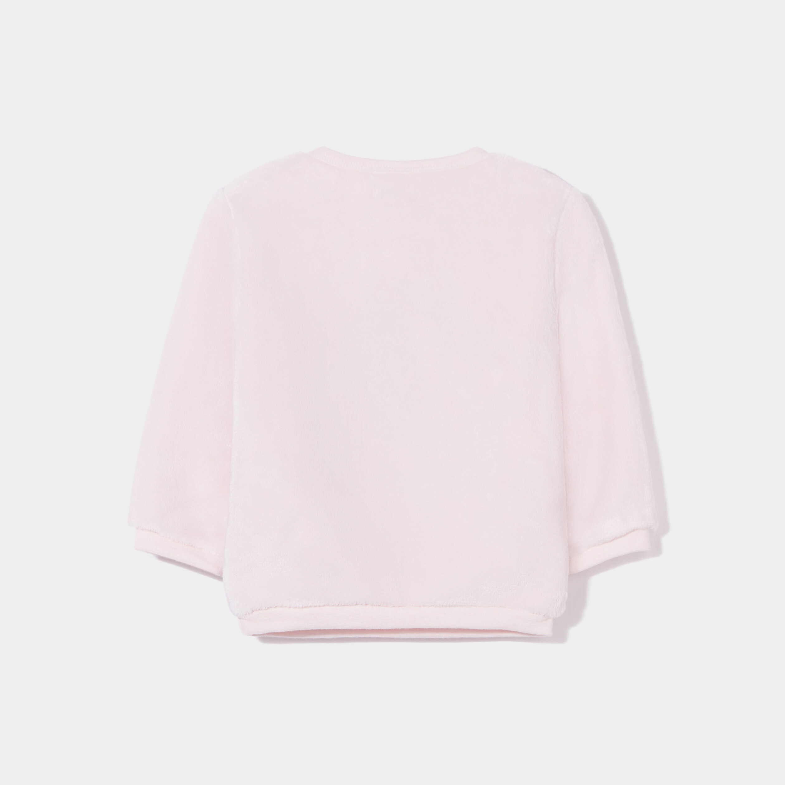 Sweat velours à sequins boutonné rose clair bébé fille | La Halle