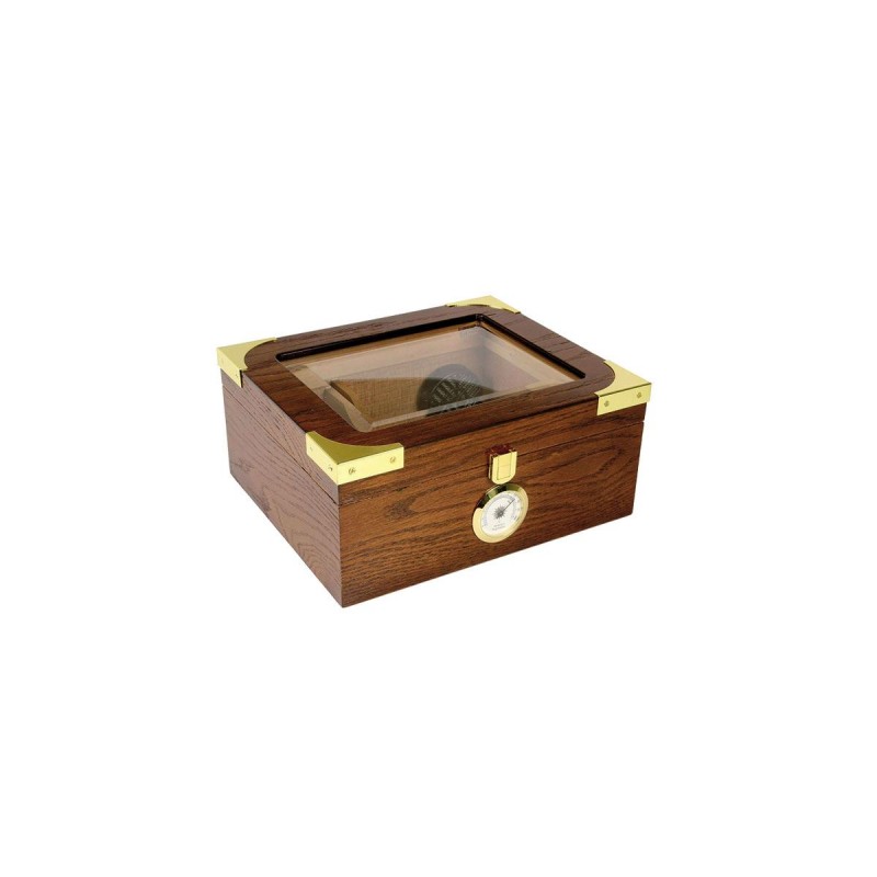 Humidor für Zigarren Quality Importers Capri Elegantes Glasstop-Modell für 25 - 50 Zigarren, Humidor zu Hause