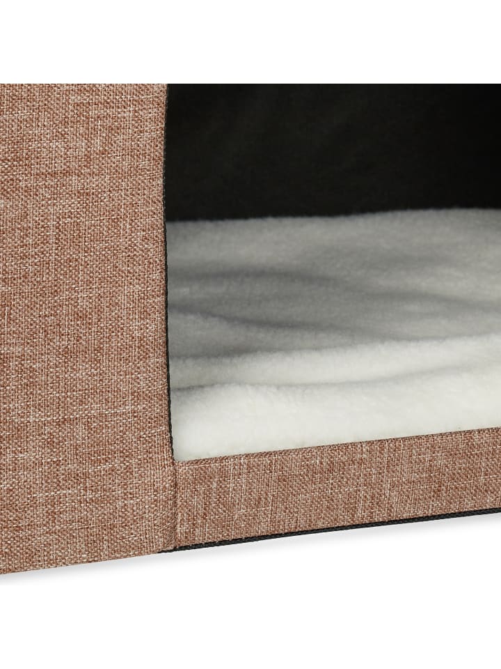 relaxdays Katzenhöhle in Hellbraun - (B)74,5 x (H)38,5 x (T)37 cm günstig kaufen onesize