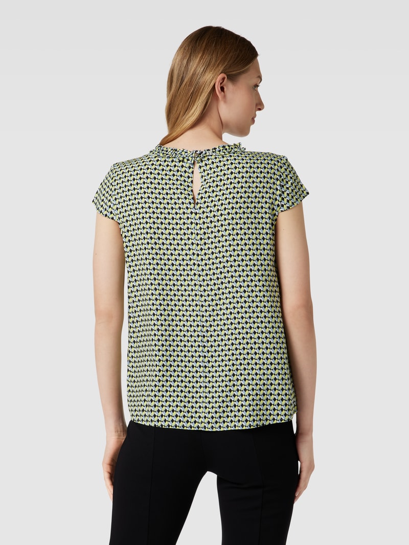 Blusenshirt mit Allover-Muster in schwarz