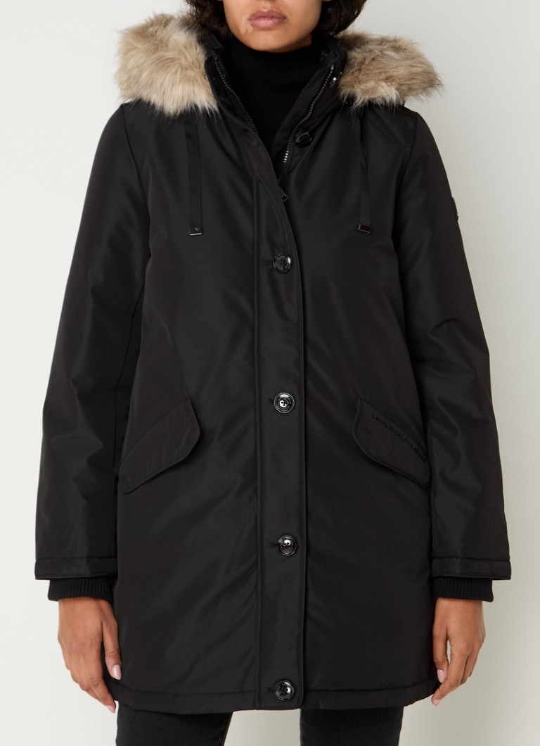 Ralph Lauren polsterēta parka ar noņemamu kapuci un atlokāmām kabatām