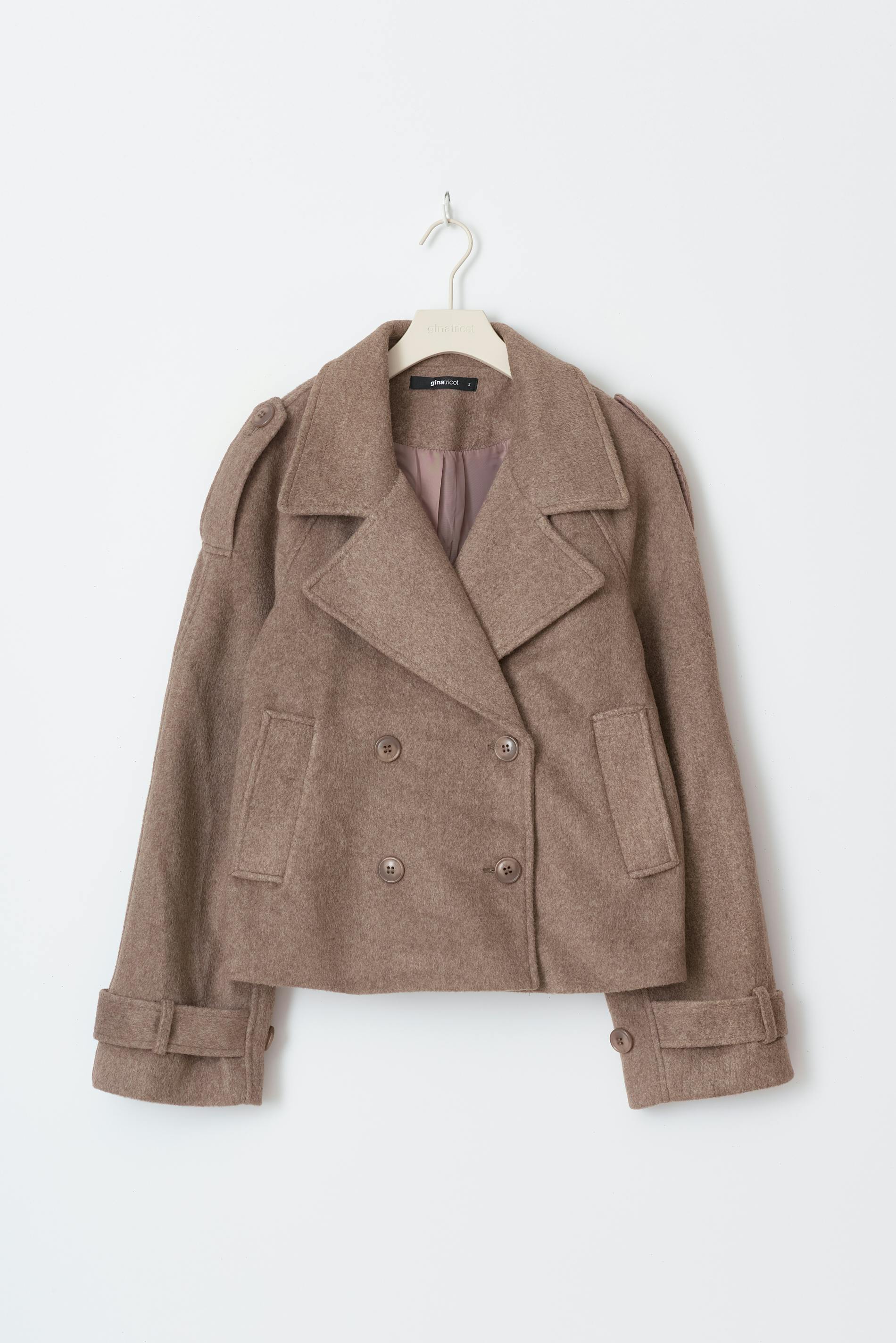 Short felt trench jacket