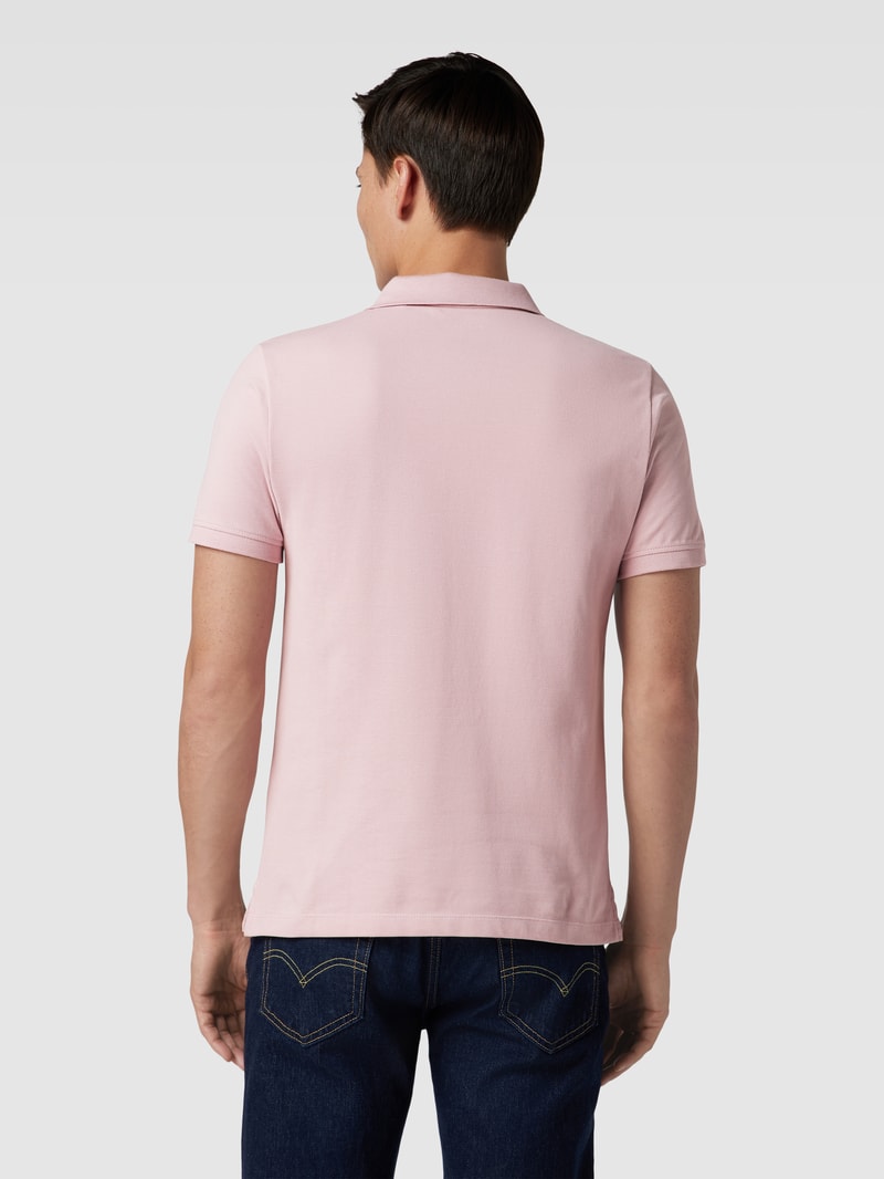 Poloshirt mit Label-Stitching in pink