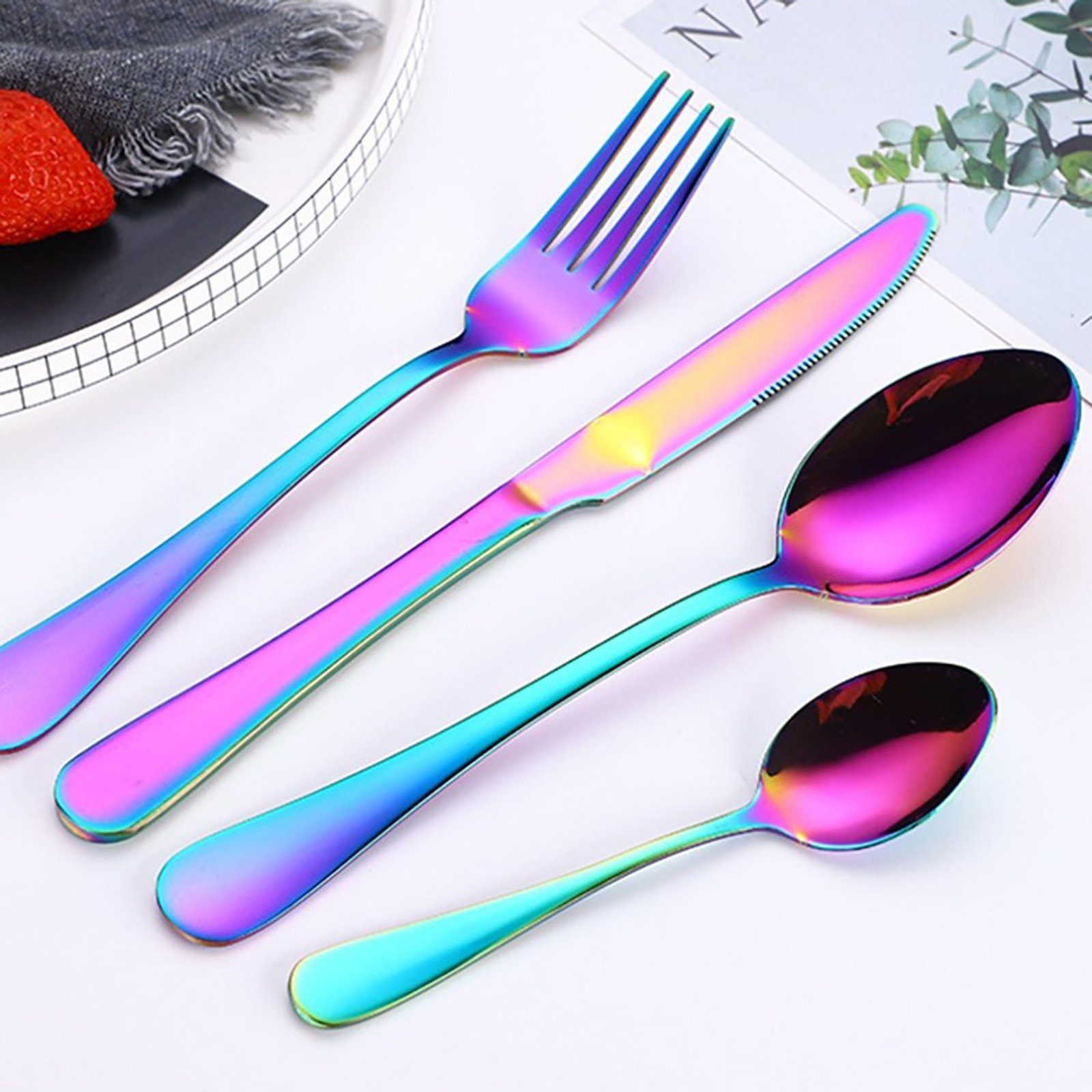 CALIYO Besteck-Set Besteck Set, Besteck Set für 6 Personen, Messer Gabel Löffel Set 30-teilig, Spülmaschinenfest