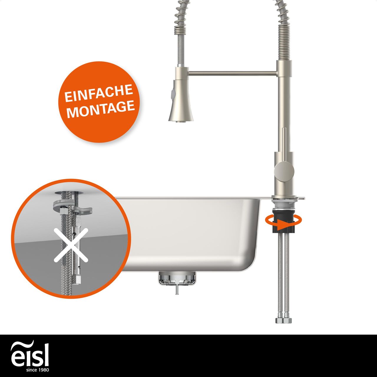 Eisl Küchenarmatur LEON mit Geschirrbrause