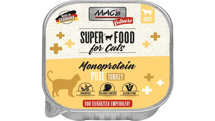 MAC's CAT Katzennassfutter Vetcare Mono Pute 100 g