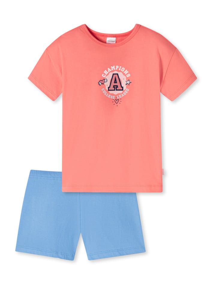 Schiesser Pyjama Girls World Organic Cotton in koralle günstig kaufen