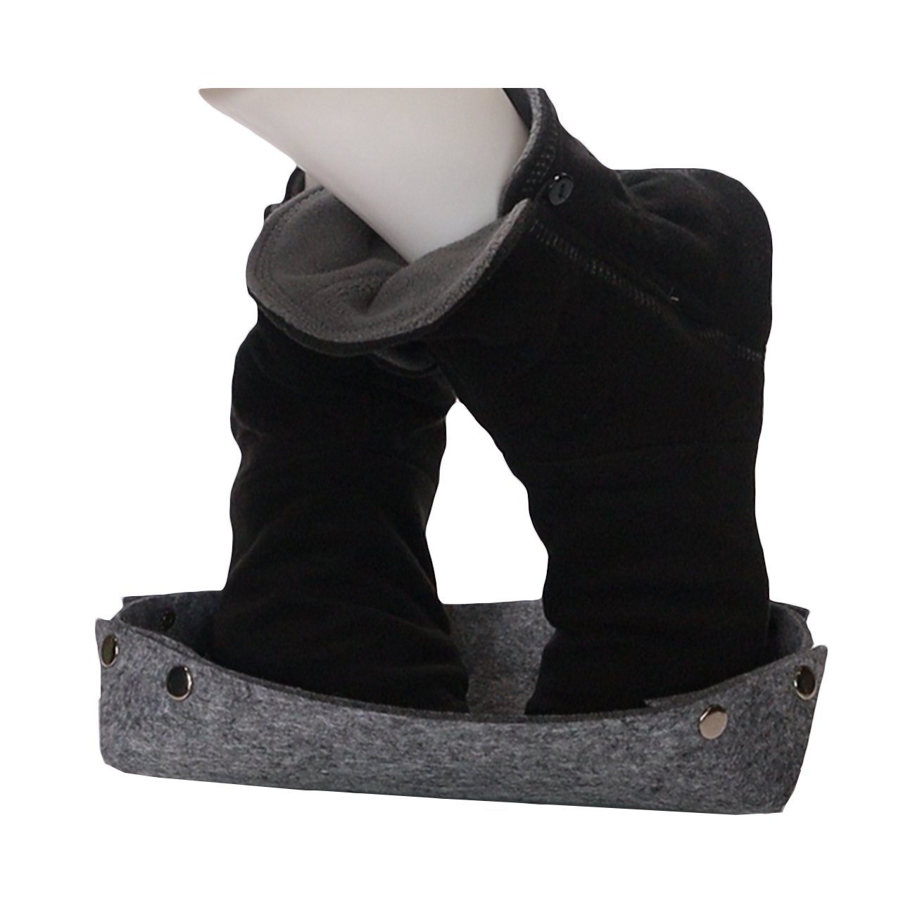 RAIKOU Hausstiefel Hüttenschuhe Stoppersocken für Damen Herren und Kinder Hausschuh (aus Miro Fleece Super Flauschige) mit ABS und Rutschfester Sohle