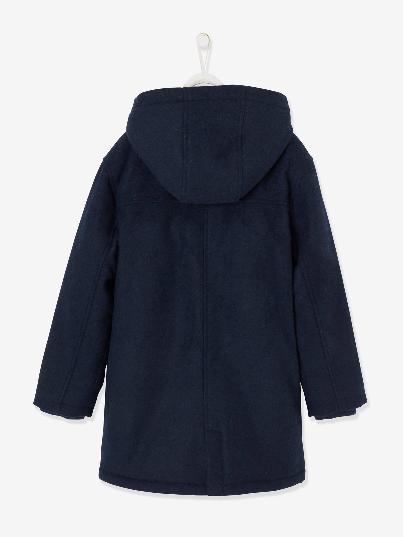 Vertbaudet Jungen Dufflecoat mit Teddyfleece-Futter - nachtblau