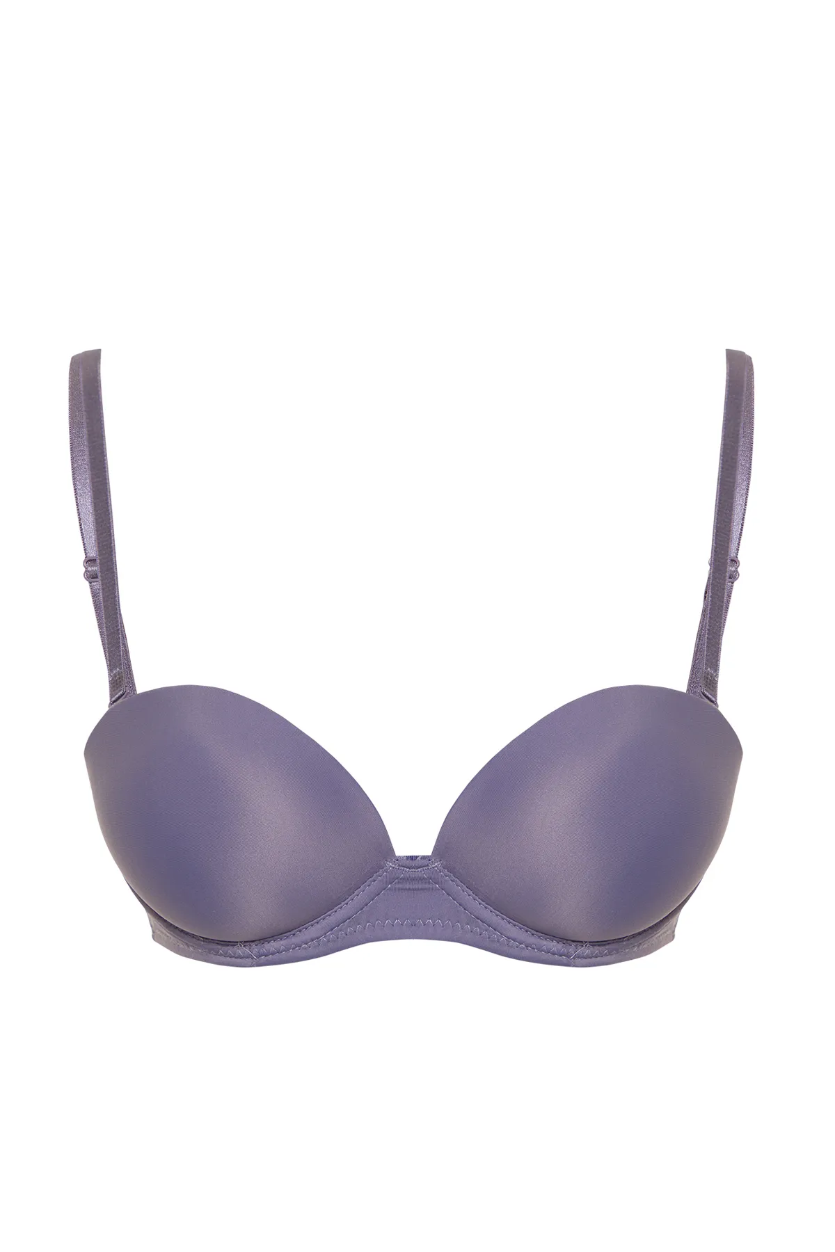 Trendyol Collection  Anthrazitfarbener T-Shirt-BH mit extra Push-Up-String-Trägern und Strick-BH THMAW21SU0058
