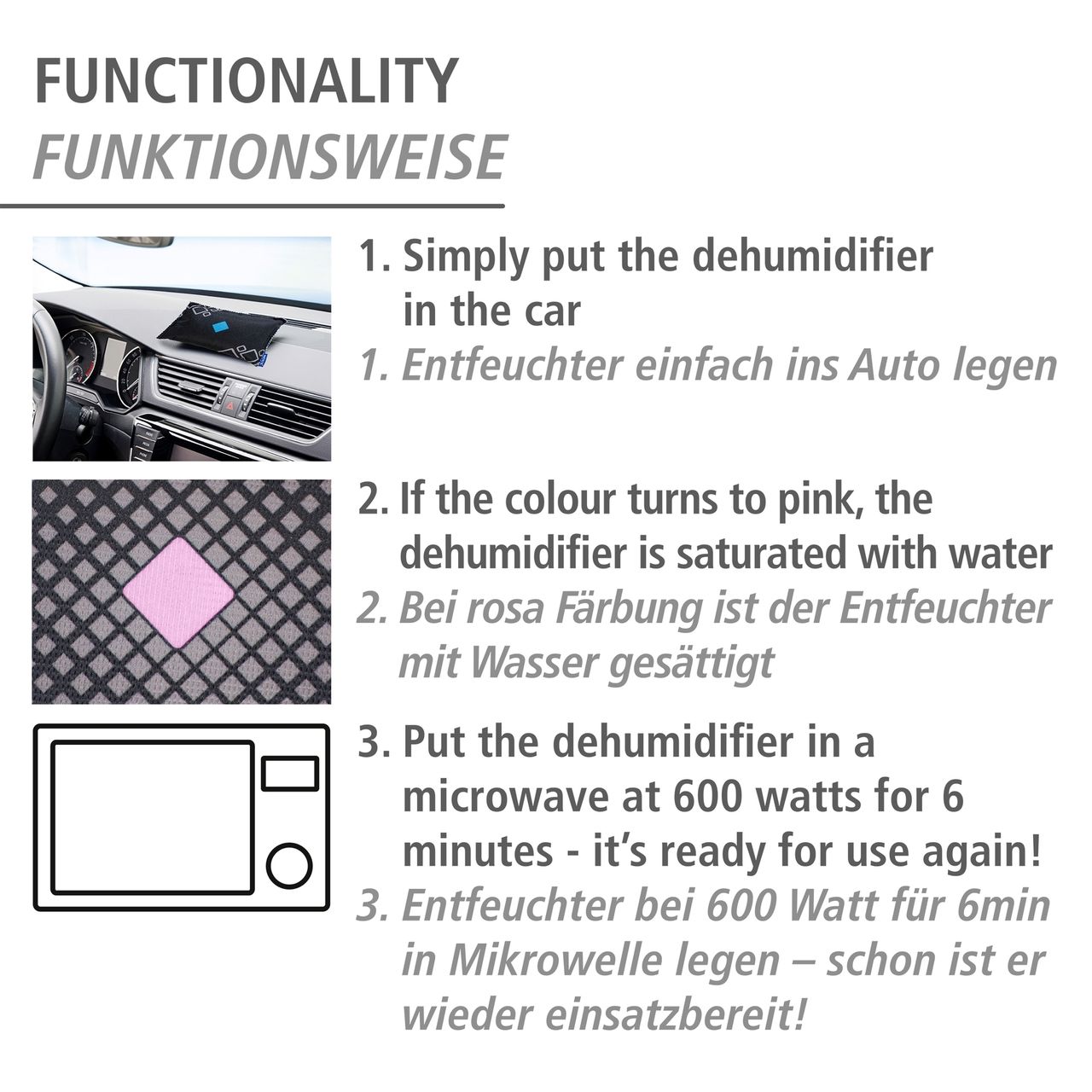 Wenko Auto-Entfeuchter mit Indikator 2 x 500g