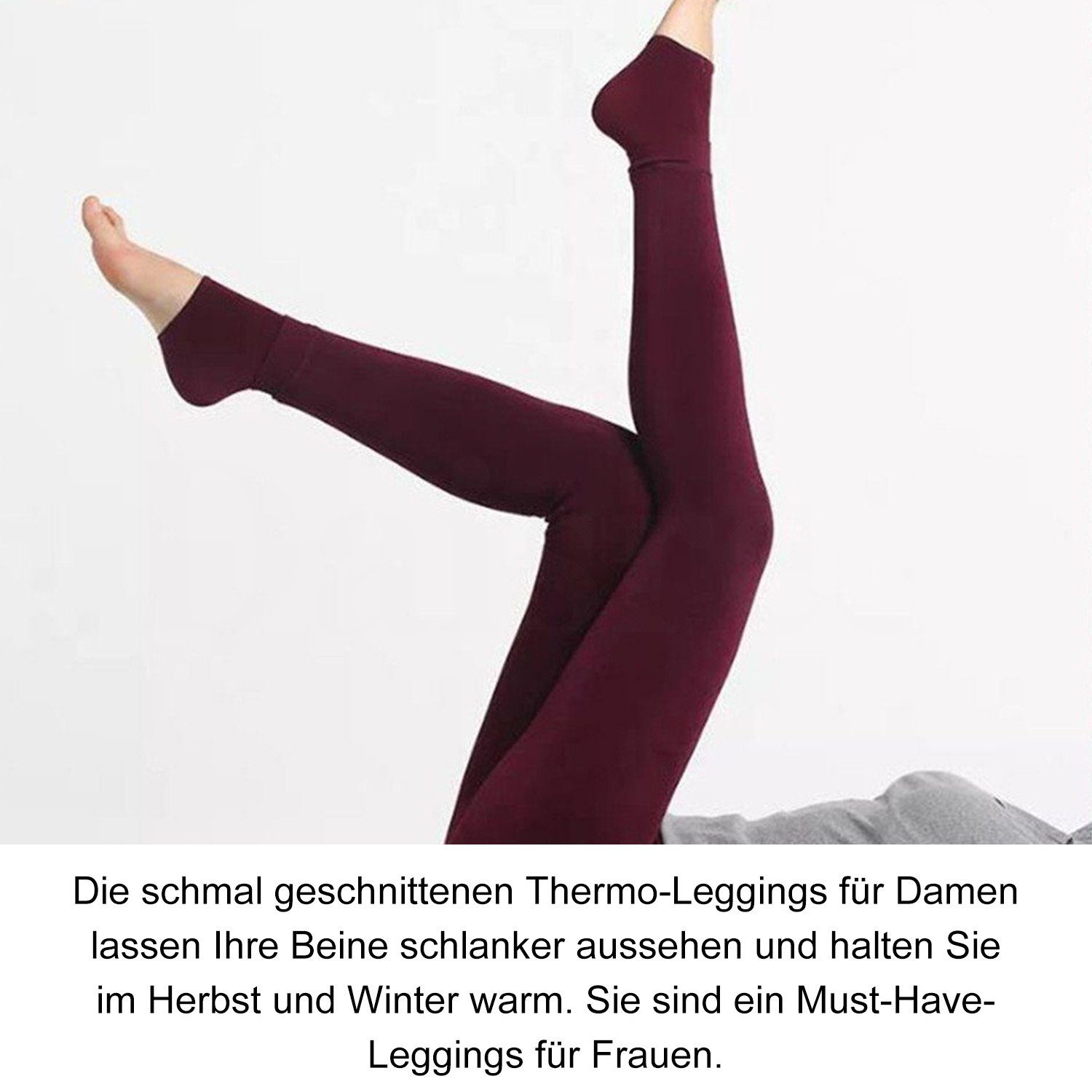 Daisred Thermoleggings Damen Thermo Strumpfhose Leggings mit Innenfleece