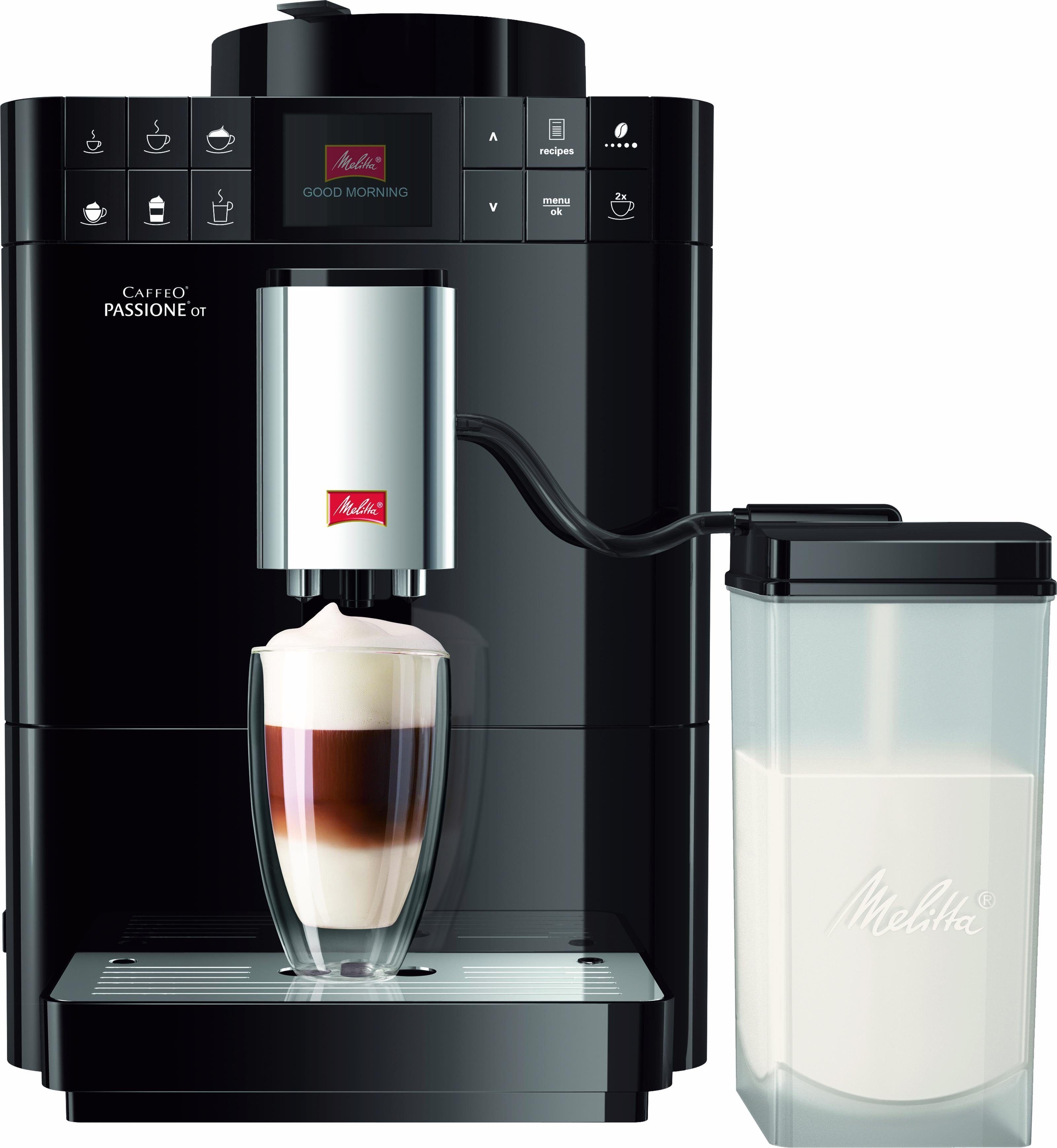 Melitta Kaffeevollautomat Passione® One Touch F53/1-102, schwarz, One Touch Funktion, tassengenau frisch gemahlene Bohnen