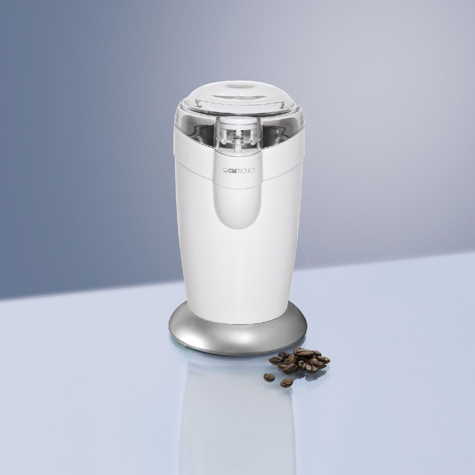 CLATRONIC Kaffeemühle CLATRONIC Edelstahl Kaffeemühle mit Schlagwerk 120 Watt KSW 3306 weiss