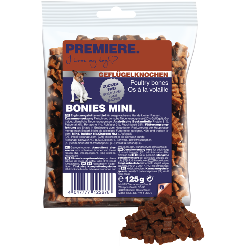 PREMIERE Snacks PREMIERE Bonies Mini 2x125g Geflügelknochen