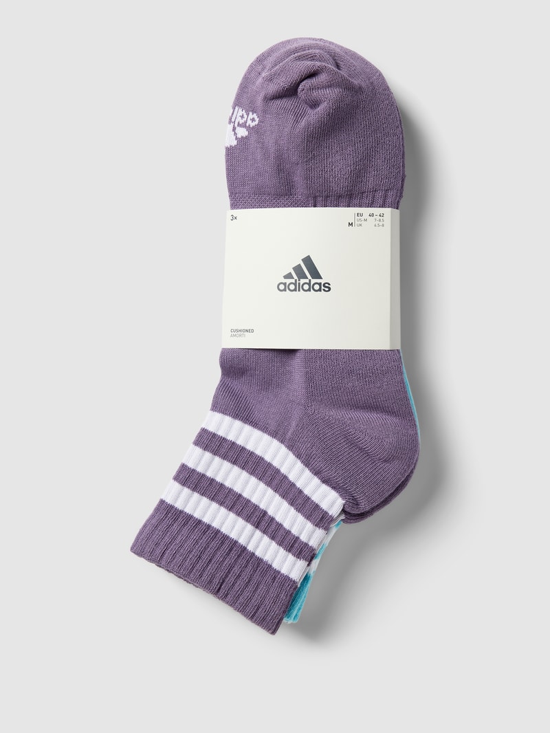 Socken mit Label-Stitching im 3er-Pack in flieder