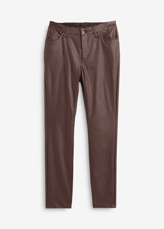Stretch-Hose mit Beschichtung und Komfortbund, skinny