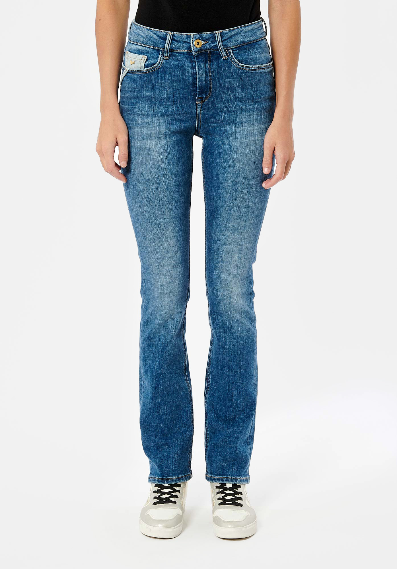 SIBEL  Jean demi-slim bleu femme