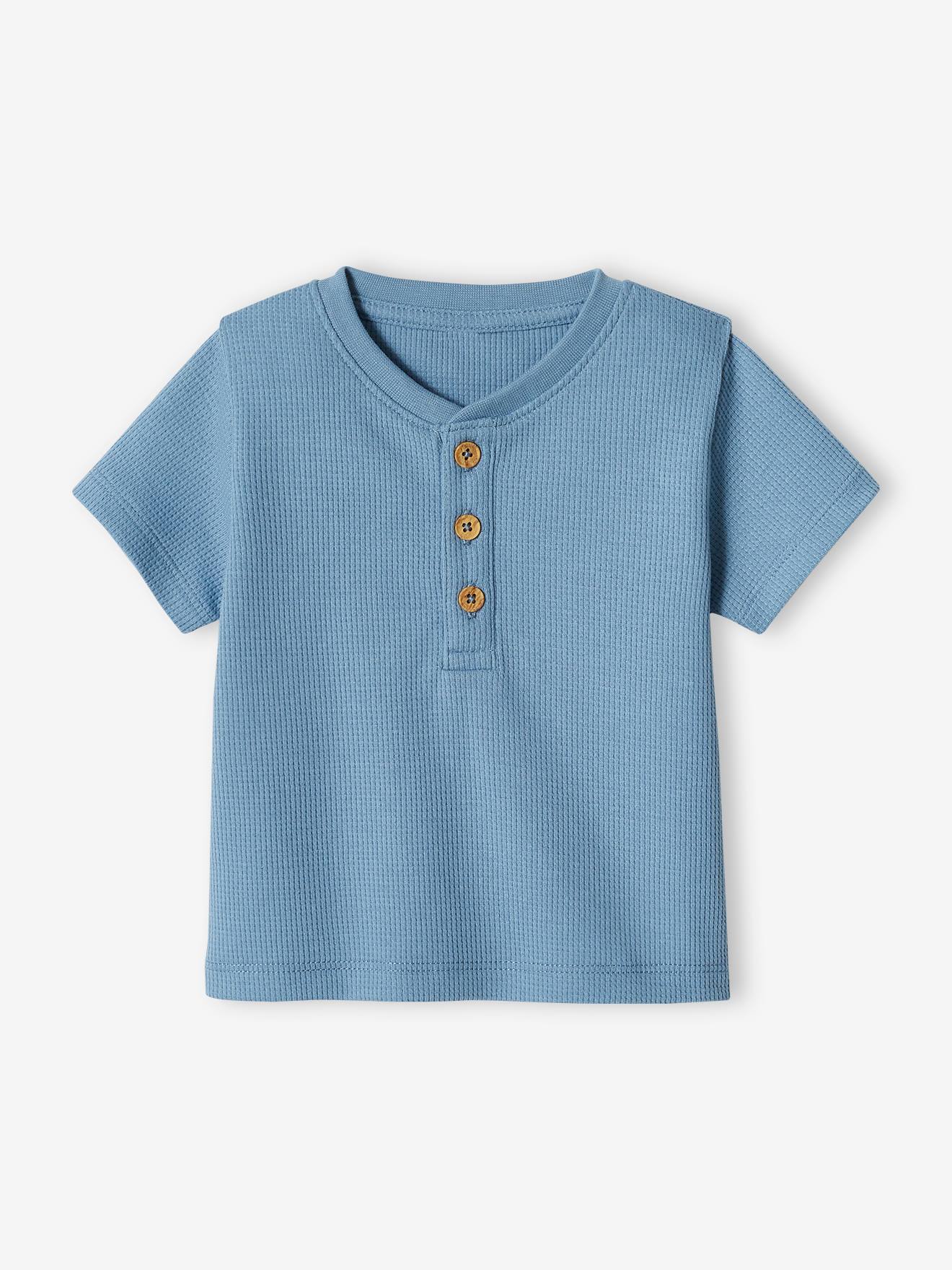 T-shirt tunisien bébé nid d’abeille bébé bleu ciel