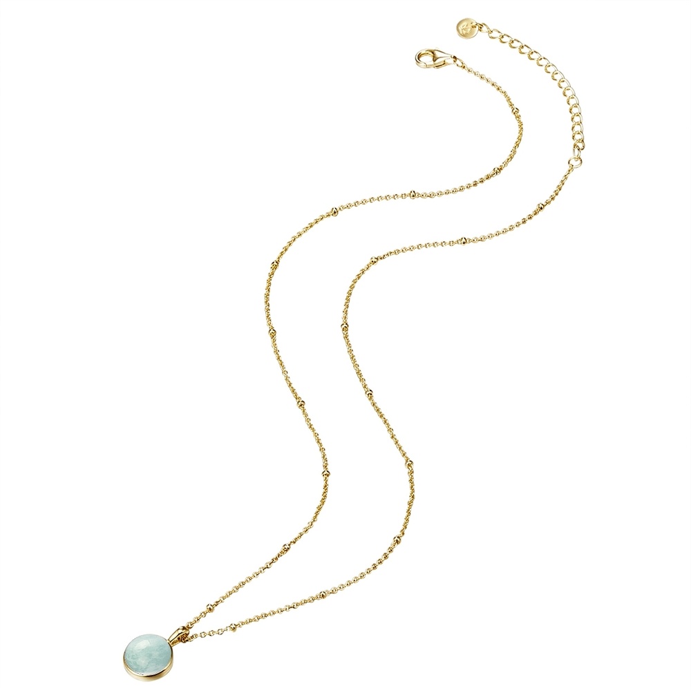 Glanzstücke München Collier en argent Argent sterling Amazonit en Or jaune collier